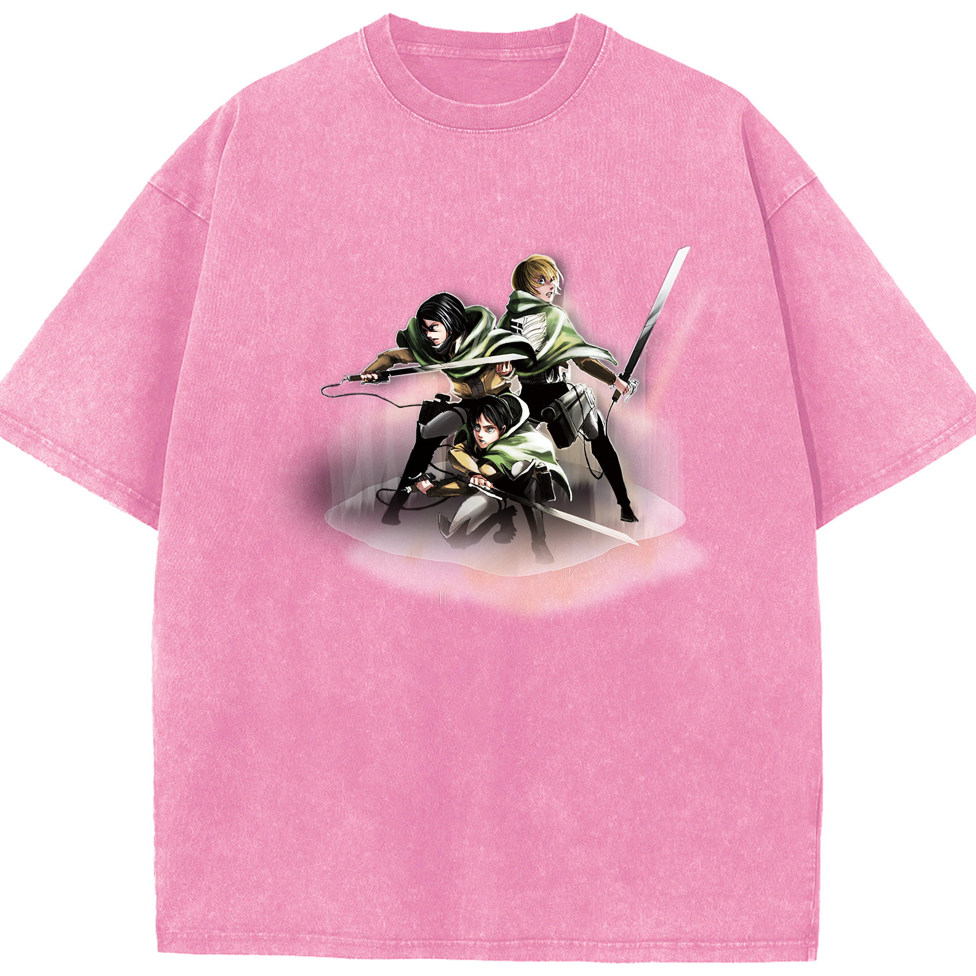 （画像用） 進撃の巨人 Attack on Titan 綿100% ヴィンテージ風 半袖Tシャツ（フロントプリント）